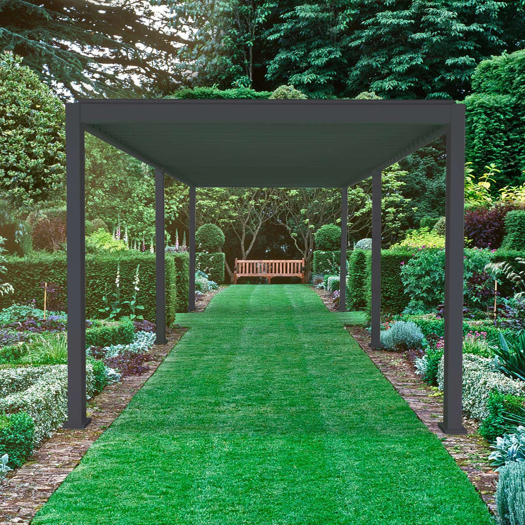 Nova <br> Titan Aluminium Pergola - 6m x 3m Rectangular - Grey