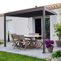 Nova <br> Titan Aluminium Wall Mounted Pergola - 3m x 3m Square - Grey
