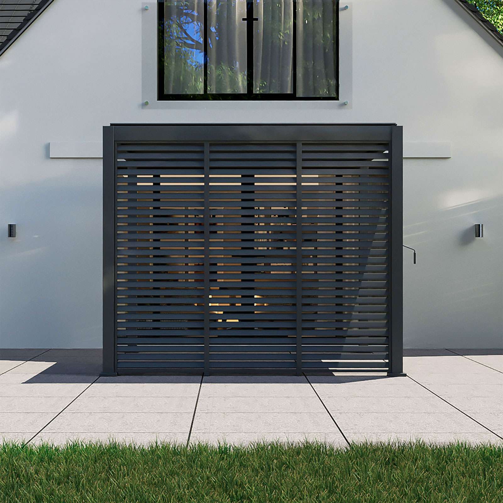Nova <br> Titan 1m Aluminium Side Wall for 3m x 3m Titan Pergola - Grey
