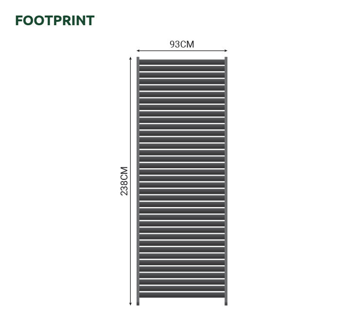 Nova <br> Titan 1m Aluminium Side Wall for 3m x 3m Titan Pergola - Grey