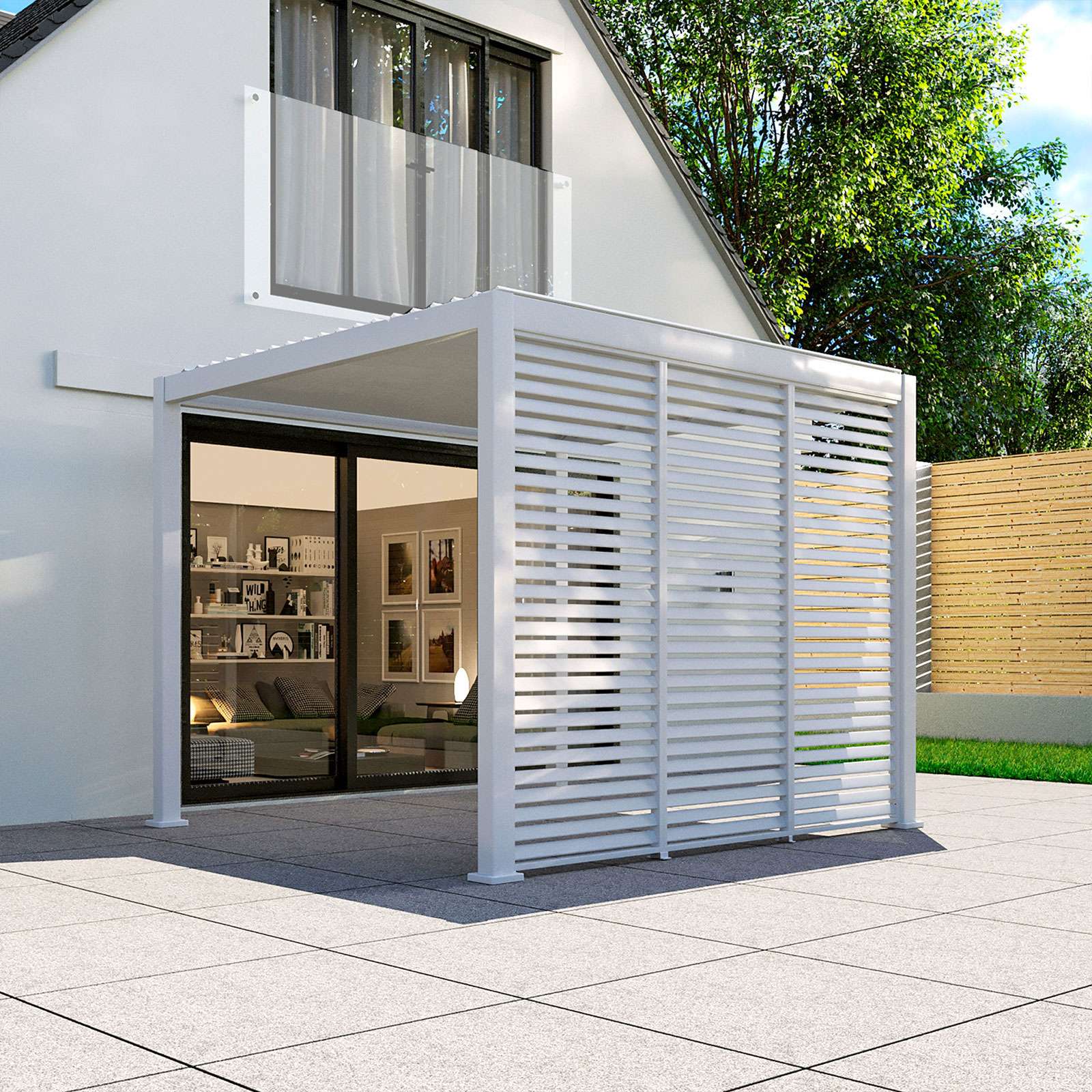 Nova <br> Titan 1m Aluminium Side Wall for 3m x 3m Titan Pergola - White