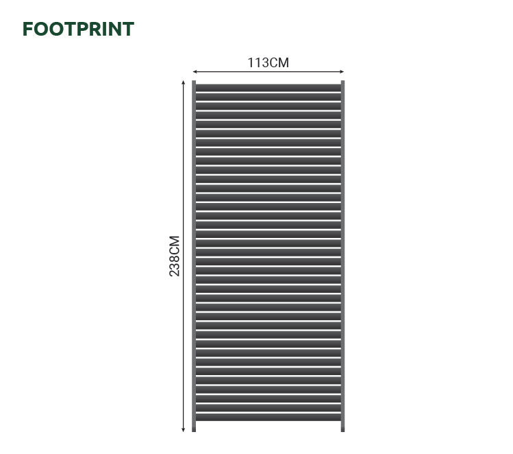 Nova <br> Titan 1.2m Aluminium Side Wall for 3.6m x 3m Titan Pergola - Grey