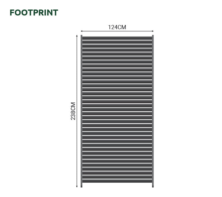 Nova <br> Titan 1.33m Aluminium Side Wall for 4m x 3m Titan Pergola - Grey