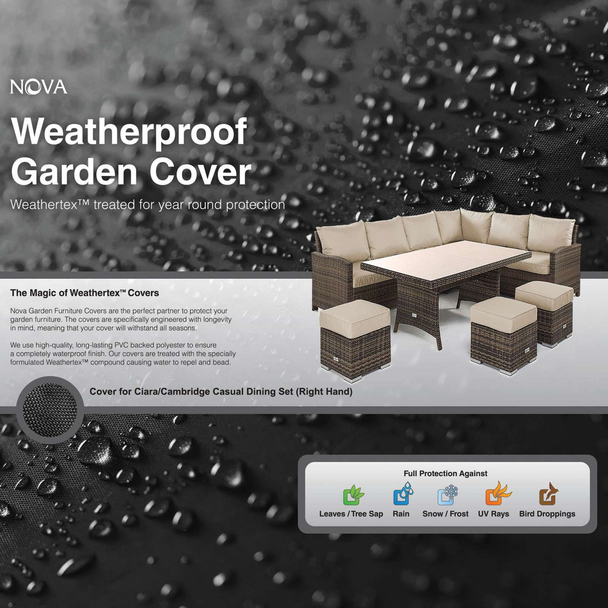 Nova <br> Cover for Right Hand Corner Dining Set