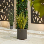Nova <br> Round Aluminium Planter - Small - Grey