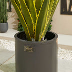 Nova <br> Round Aluminium Planter - Small - Grey