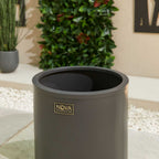 Nova <br> Round Aluminium Planter - Small - Grey