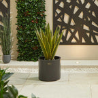 Nova <br> Round Aluminium Planter - Small - Grey