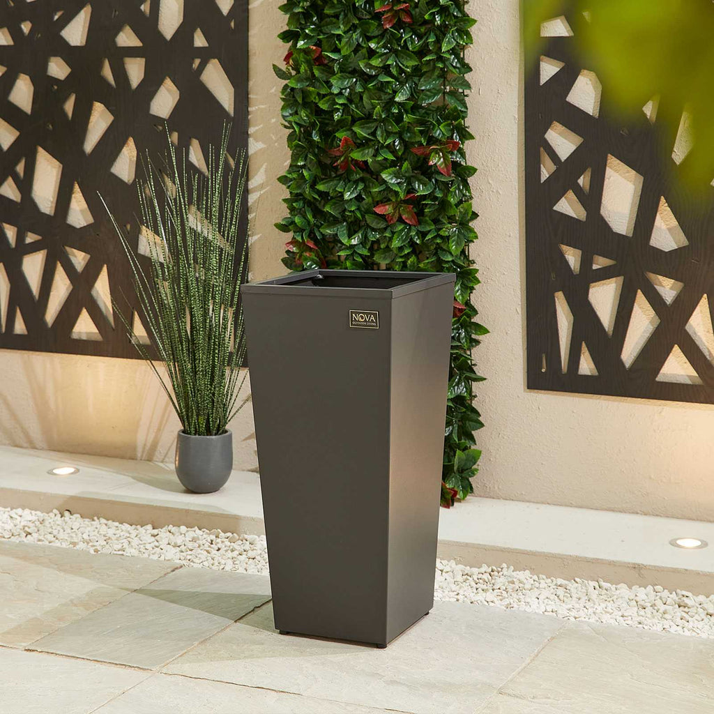 Nova <br>Tower Aluminium Planter - Medium - Grey