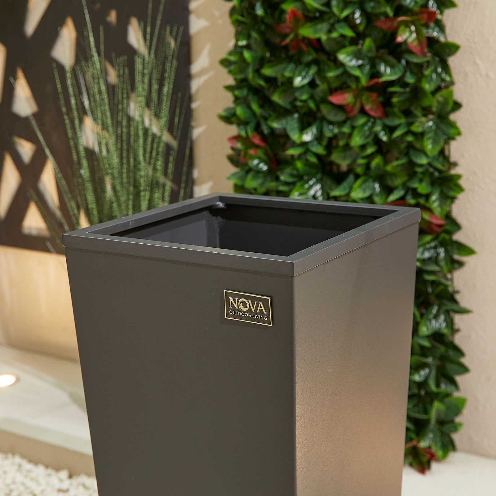 Nova <br>Tower Aluminium Planter - Medium - Grey