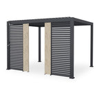Nova <br> Titan Aluminium Pergola 31cm Solid Side Wall Panel - Wood Effect