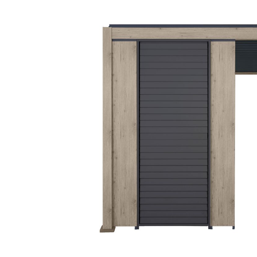 Nova <br> Titan Aluminium Pergola 31cm Solid Side Wall Panel - Wood Effect