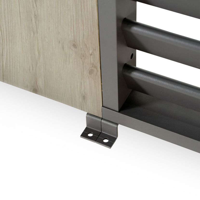 Nova <br> Titan Aluminium Pergola 31cm Solid Side Wall Panel - Wood Effect