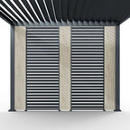 Nova <br> Titan Aluminium Pergola 31cm Solid Side Wall Panel - Wood Effect