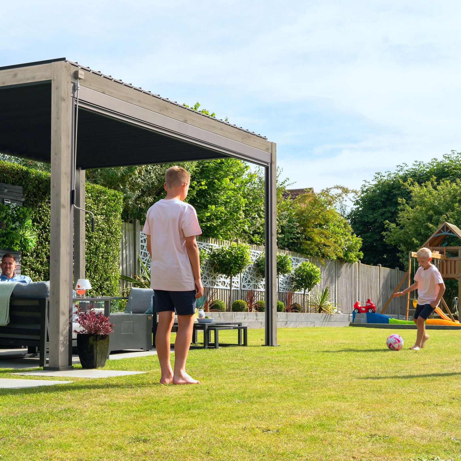Nova <br> Titan 3m x 3m Pergola Wood Effect