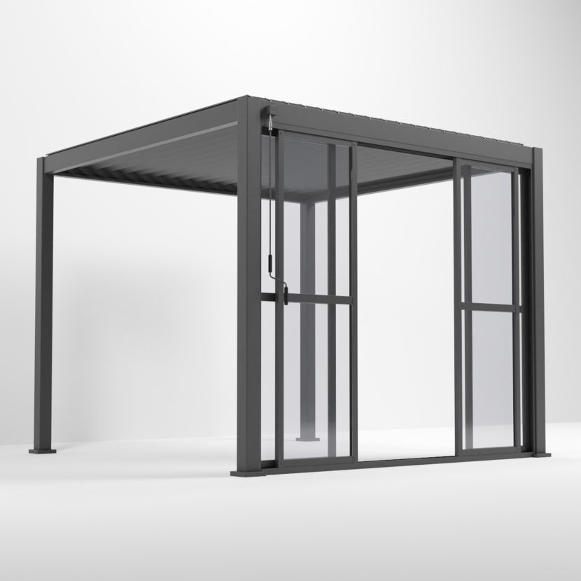 Nova <br> Titan Transparent French Sliding Door System - 3m - Grey