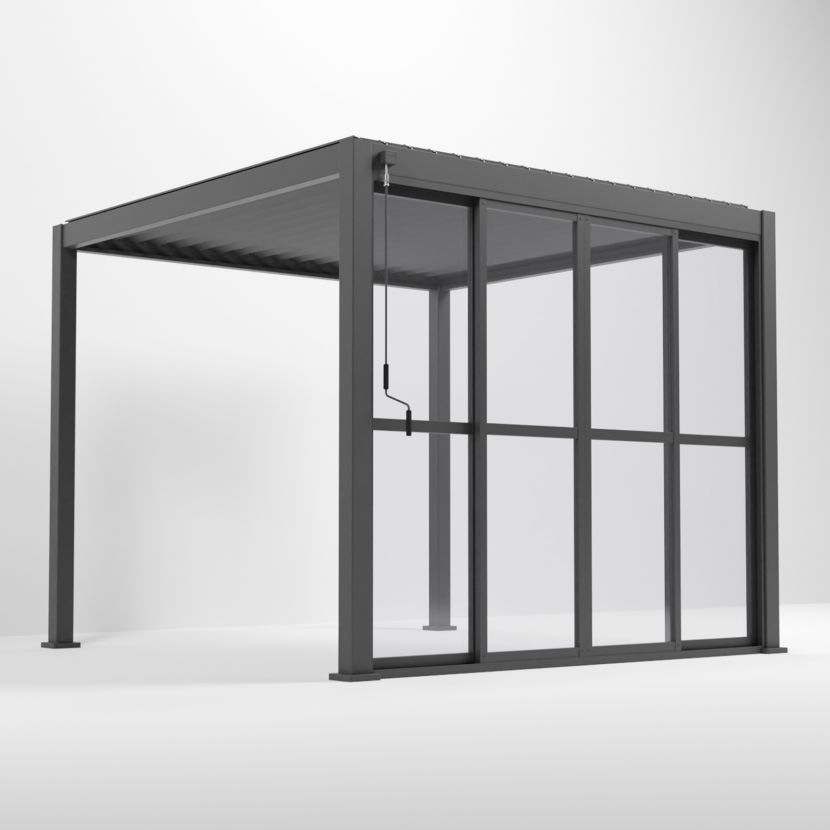 Nova <br> Titan Transparent French Sliding Door System - 3m - Grey