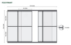 Nova <br> Titan Transparent French Sliding Door System - 4m - Grey
