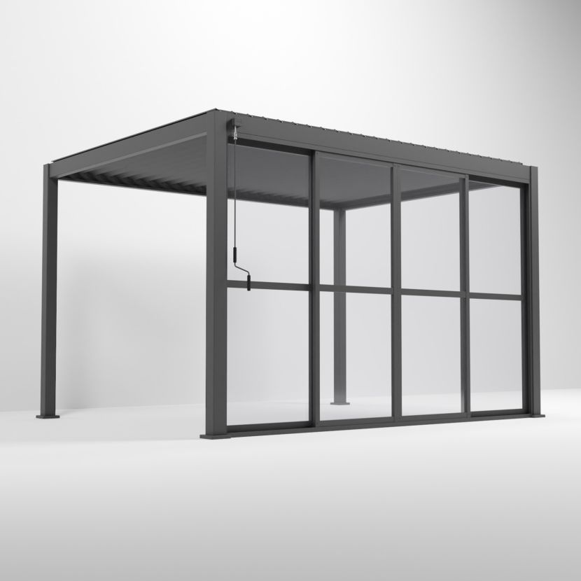 Nova <br> Titan Transparent French Sliding Door System - 4m - Grey