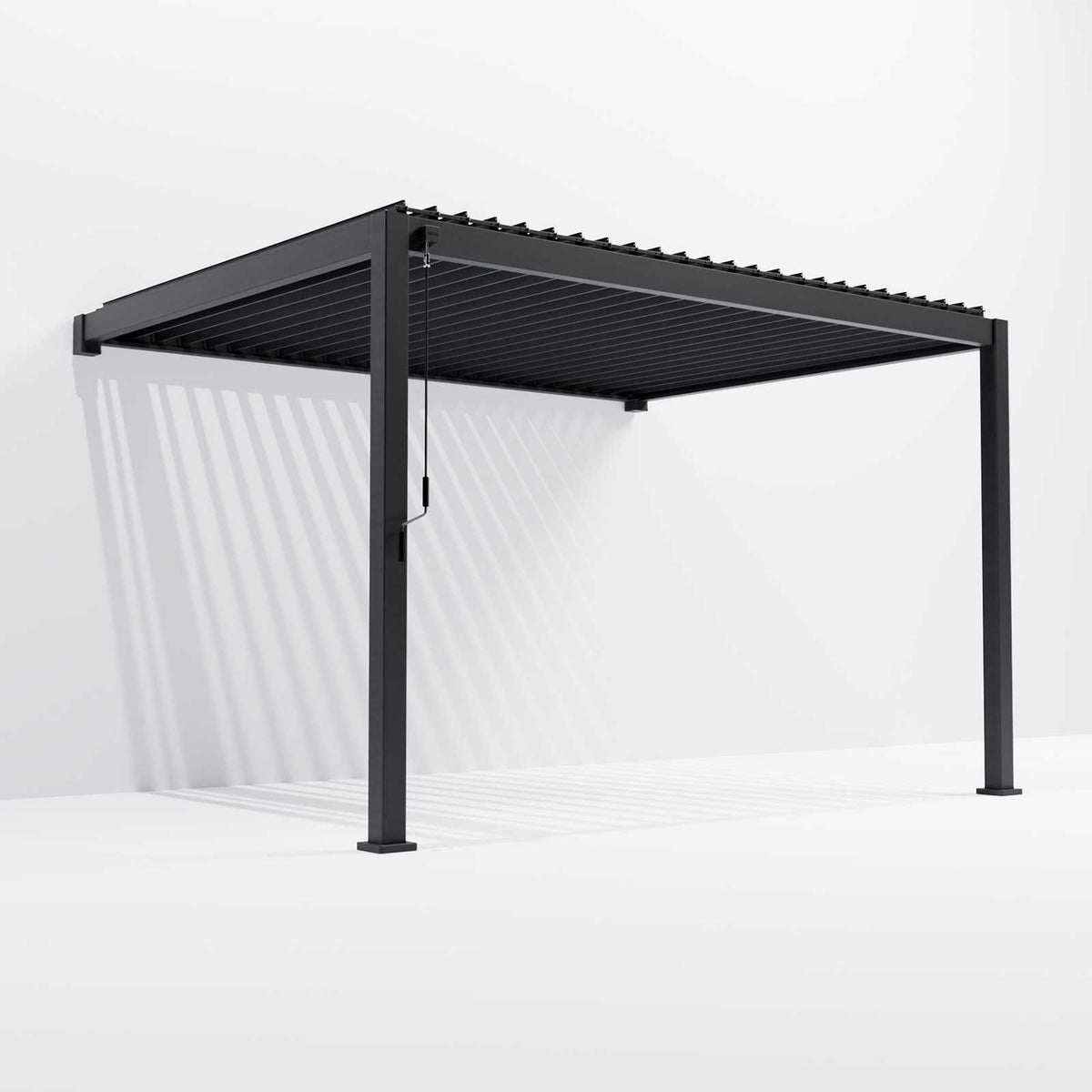 Nova <br> Titan 4m x 3m Rectangular Wall Mounted Aluminium Pergola - Grey