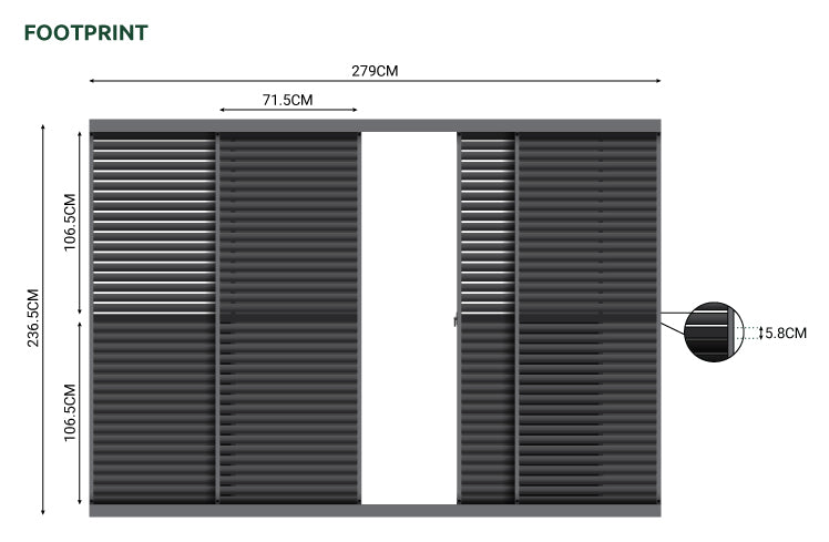 Nova <br> Titan Sliding Doors for 3m Titan Pergola - Grey
