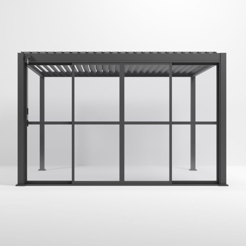 Nova <br> Titan Transparent French Sliding Door System - 3.6m - Grey
