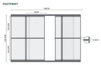 Nova <br> Titan Transparent French Sliding Door System - 3.6m - Grey