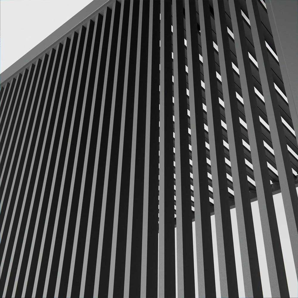 Nova <br> 1.2m Vertical Louvre Side Wall Panel - Grey