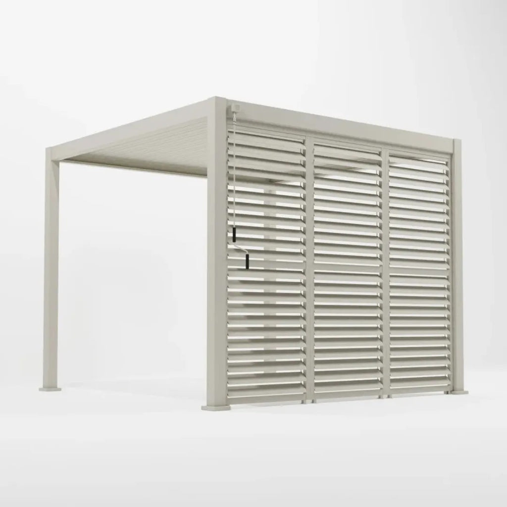 Nova <br> Titan Aluminium 1m Shuttered Louvre Side Panel - Pebble