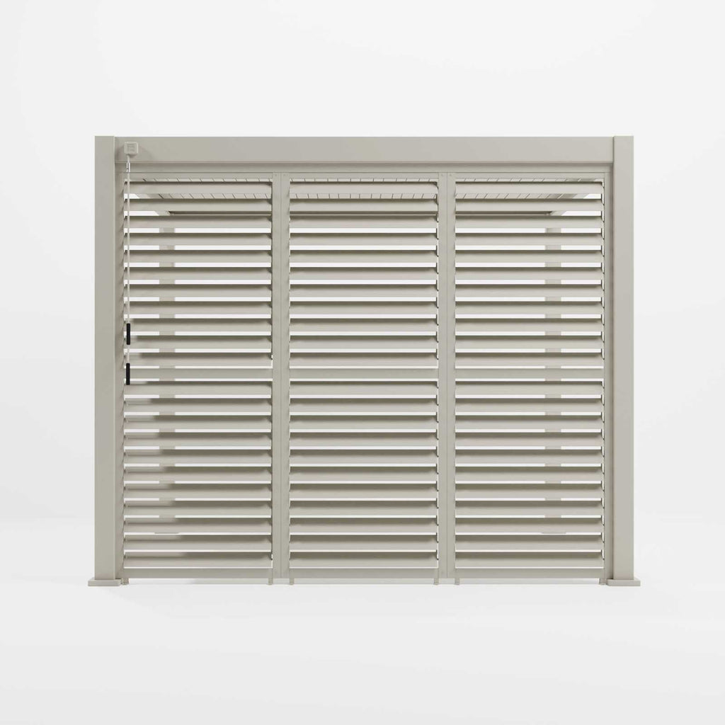 Nova <br> Titan Aluminium 1m Shuttered Louvre Side Panel - Pebble