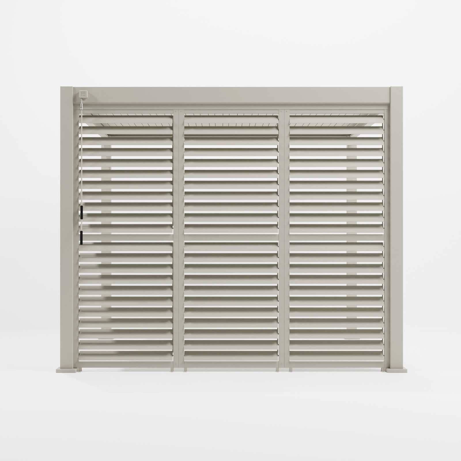 Nova <br> Titan Aluminium 1m Shuttered Louvre Side Panel - Pebble