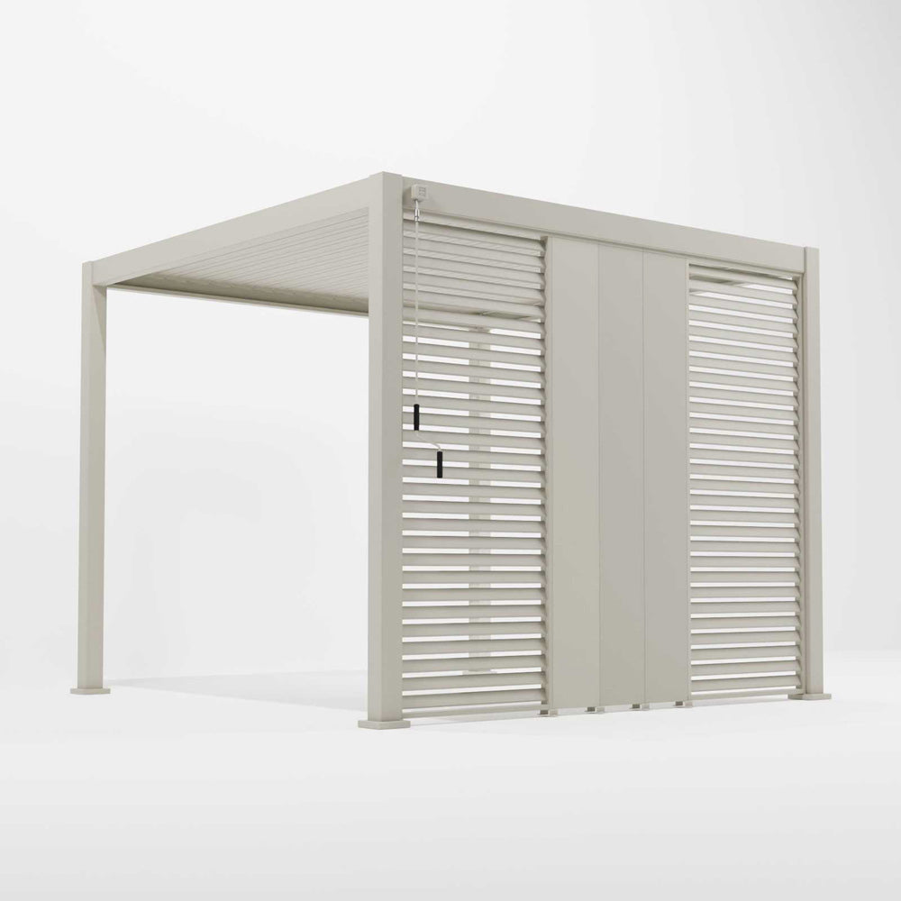 Nova <br> Titan Aluminium Pergola 31cm Solid Side Wall Panel - Pebble