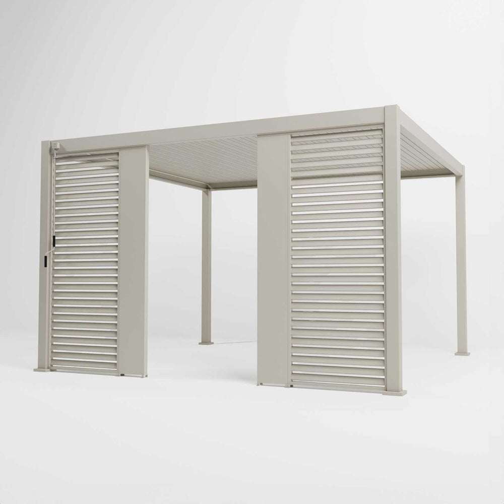 Nova <br> Titan Aluminium Pergola 31cm Solid Side Wall Panel - Pebble