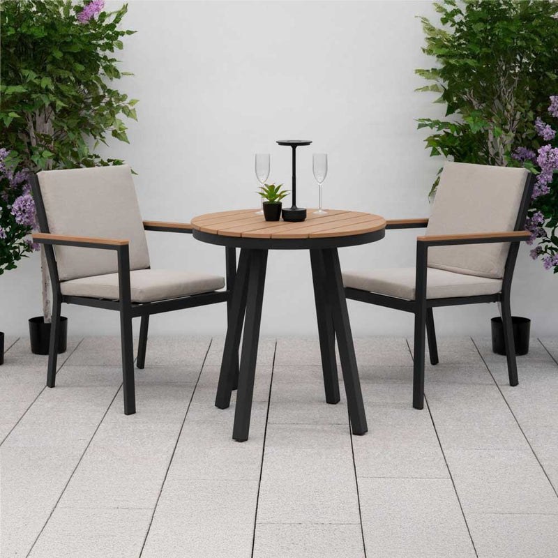Nova <br> Heidi 2 Seat Bistro Set - 0.7m Round Table - Light Grey