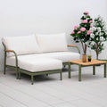 Nova <br> Ashley 2.5 Seater Chaise Sofa Lounging Set with Square Coffee Table - Green