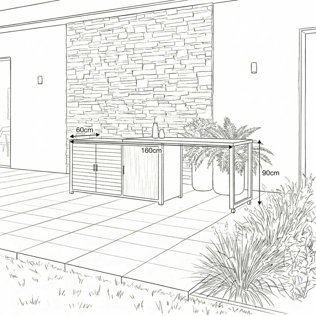 Nova - Cook Cab Outdoor Kitchen Workstation - Grey