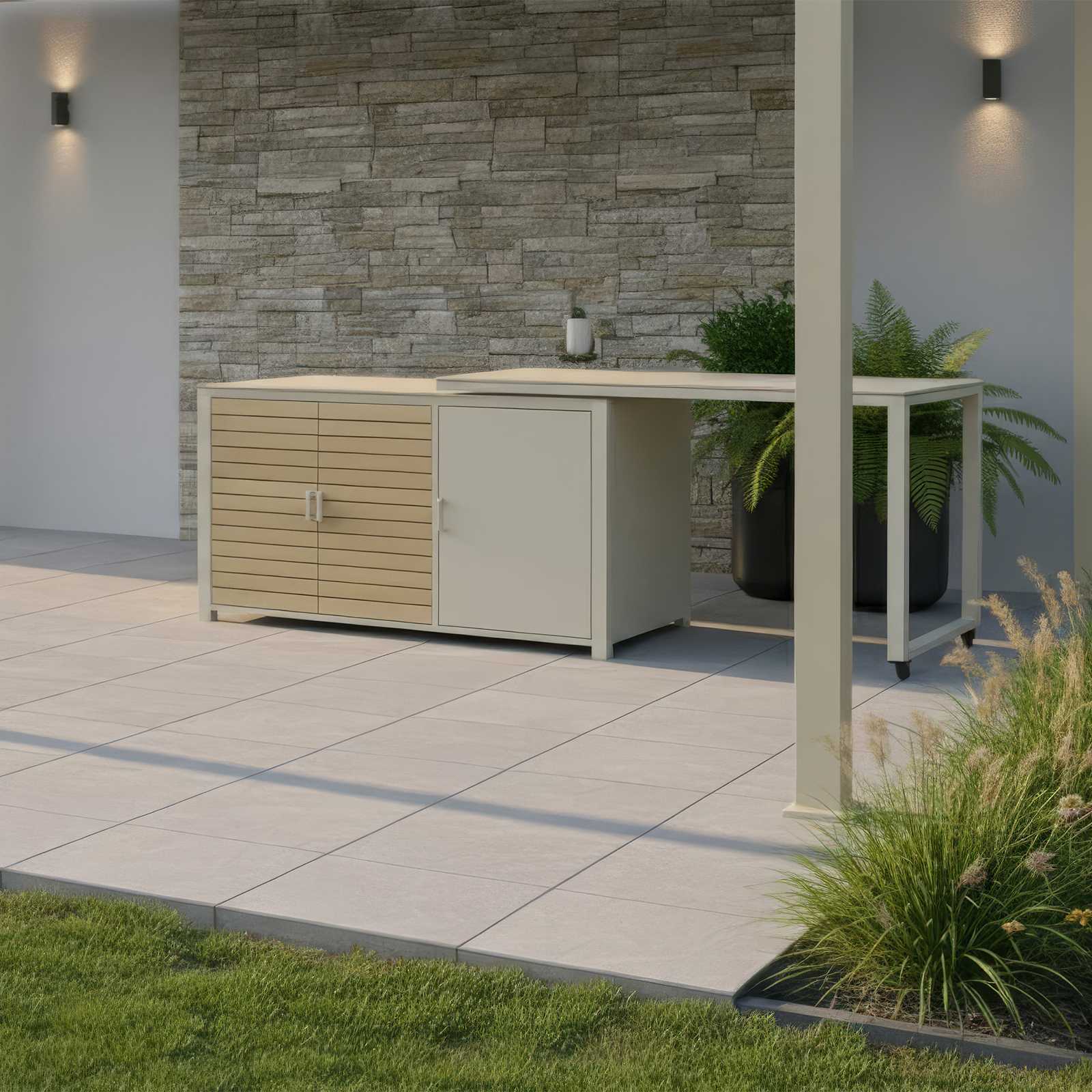 Nova - Cook Cab Outdoor Kitchen Workstation - Pebble