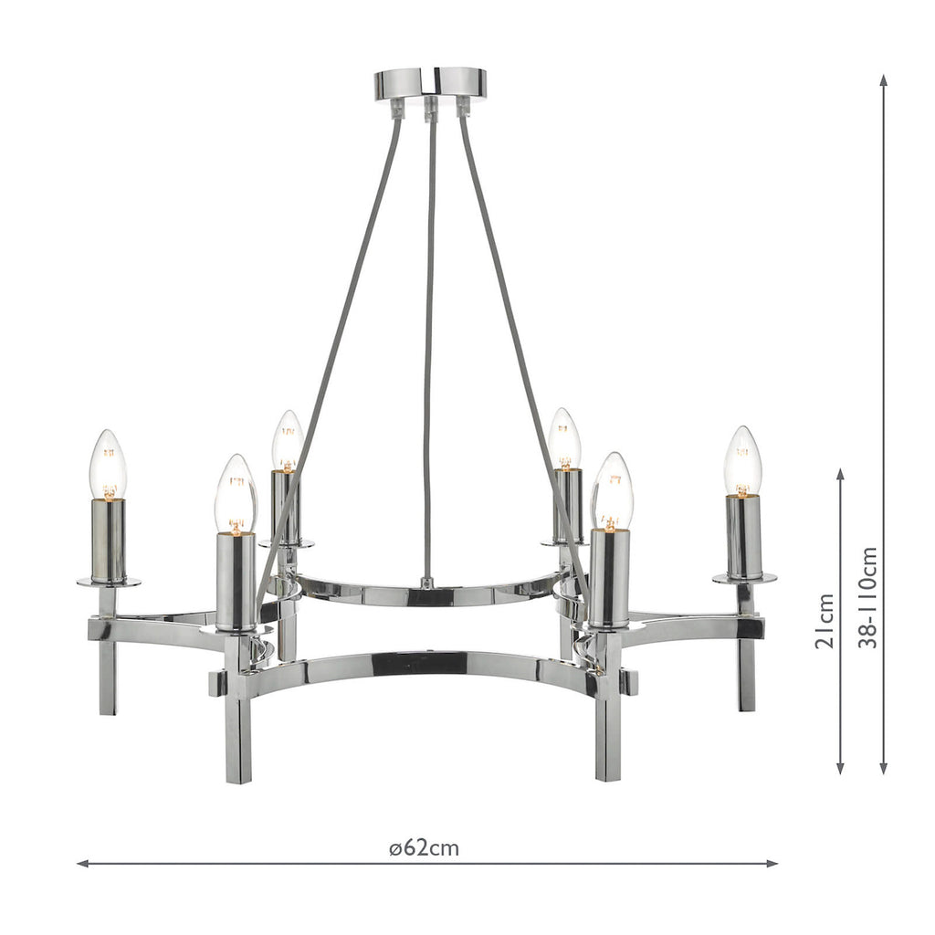 Nacala 6 Light Pendant Polished Chrome<br>Polished Chrome