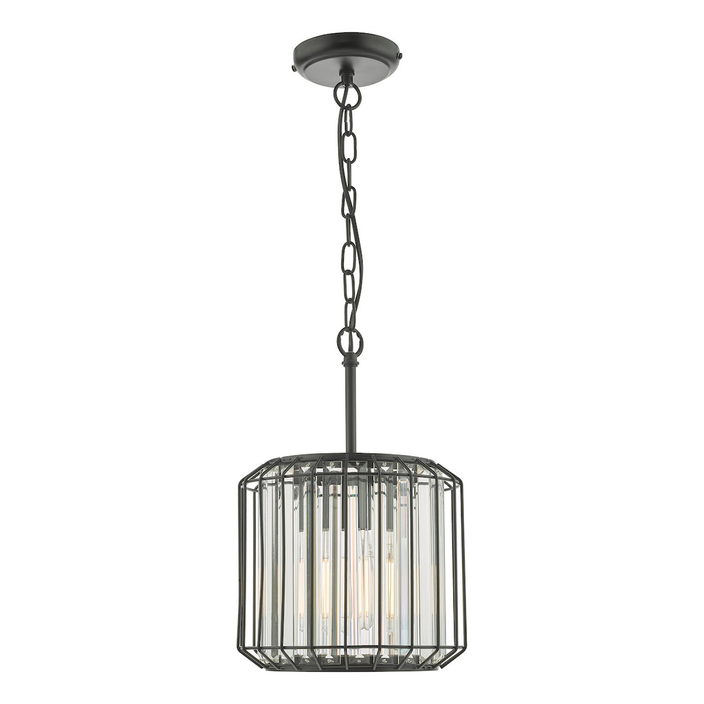 Naeva Pendant Satin Black & Crystal<br>Matt Black