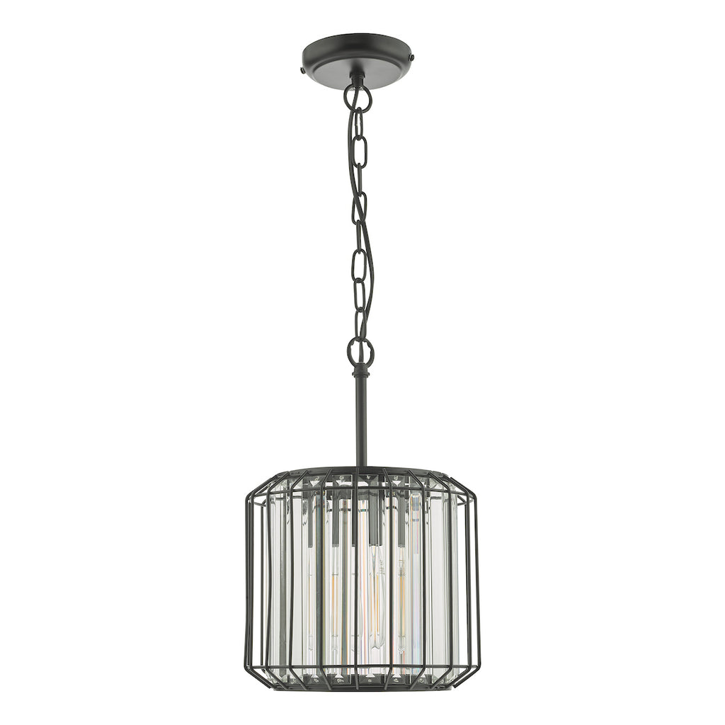 Naeva Pendant Satin Black & Crystal<br>Matt Black