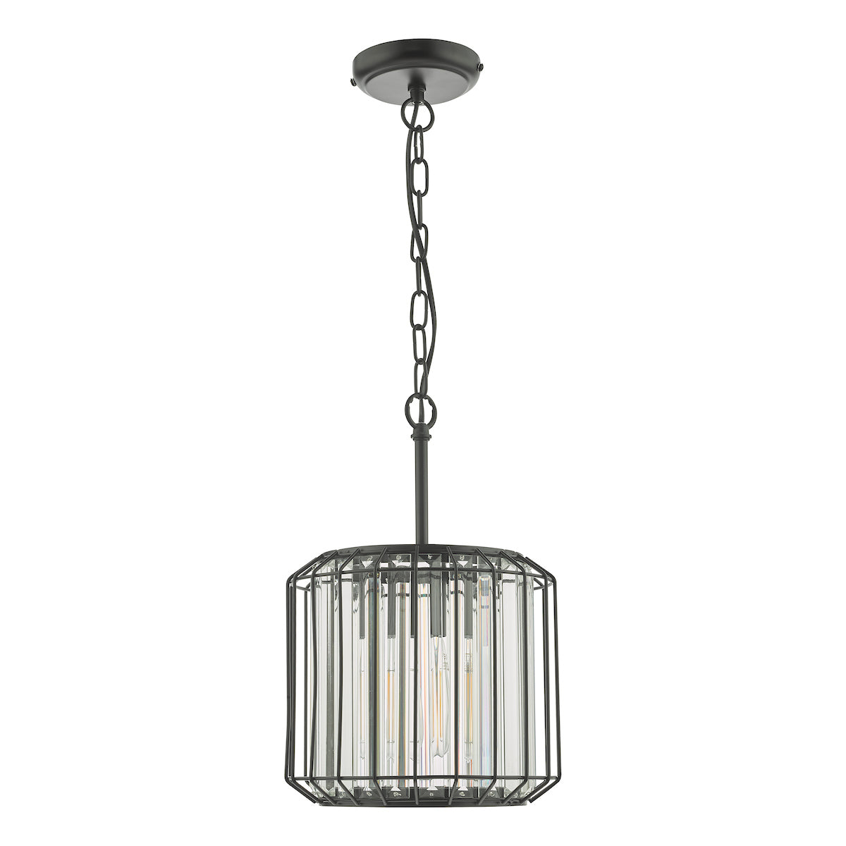 Naeva Pendant Satin Black & Crystal<br>Matt Black