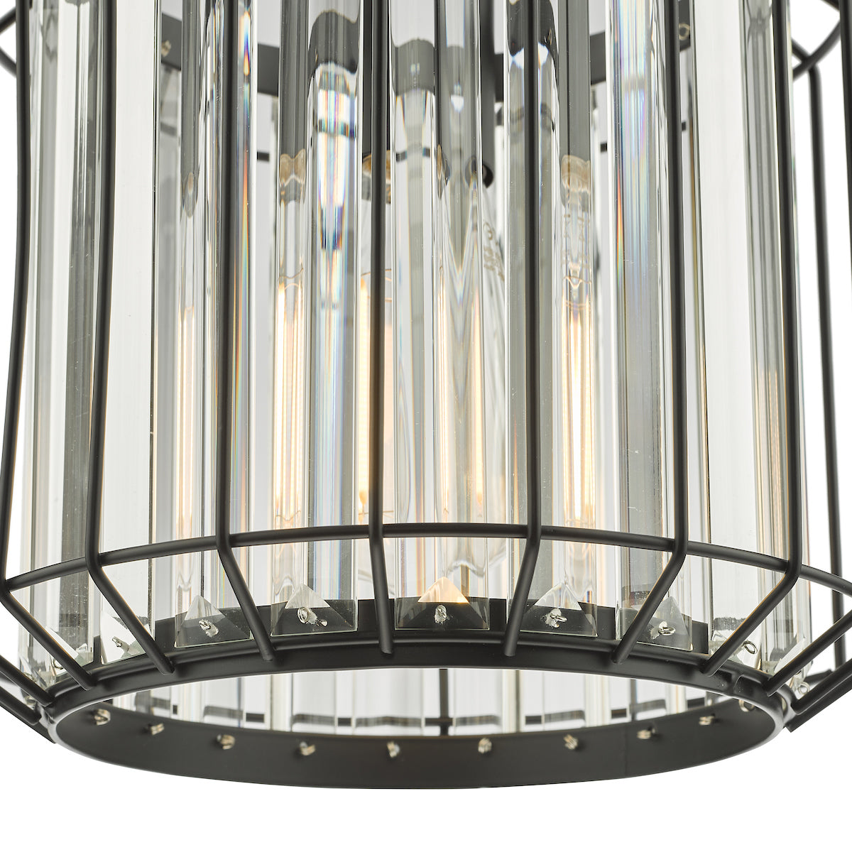Naeva Pendant Satin Black & Crystal<br>Matt Black