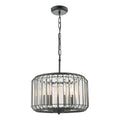 Naeva 3 Light Pendant Satin Black Crystal<br>Matt Black
