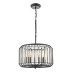 Naeva 3 Light Pendant Satin Black Crystal<br>Matt Black