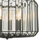 Naeva 3 Light Pendant Satin Black Crystal<br>Matt Black