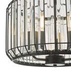 Naeva 3 Light Pendant Satin Black Crystal<br>Matt Black