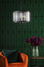 Naeva 3 Light Pendant Satin Black Crystal<br>Matt Black