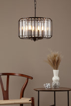 Naeva 3 Light Pendant Satin Black Crystal<br>Matt Black