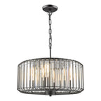 Naeva 4 Light Pendant Satin Black Crystal<br>Matt Black