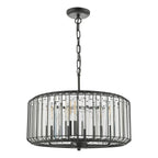 Naeva 4 Light Pendant Satin Black Crystal<br>Matt Black